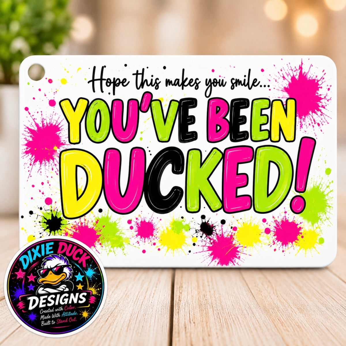 Dixie’s Duck Tag Color Splash Collection: Colorful Neon