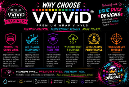Premium VViViD® Vinyl Custom Name, Hood and Fender Decals