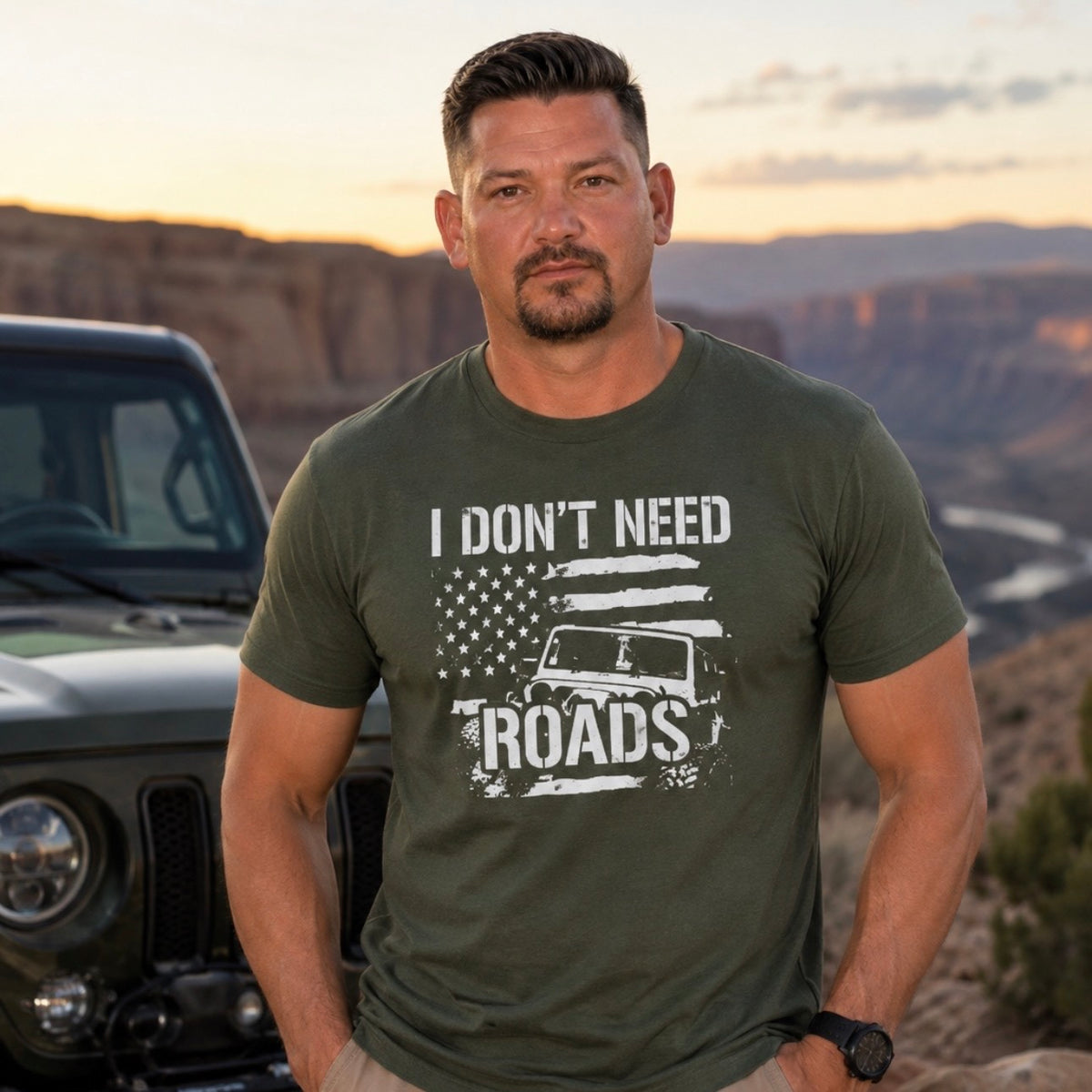 T-Shirt: "I Don’t Need Roads"