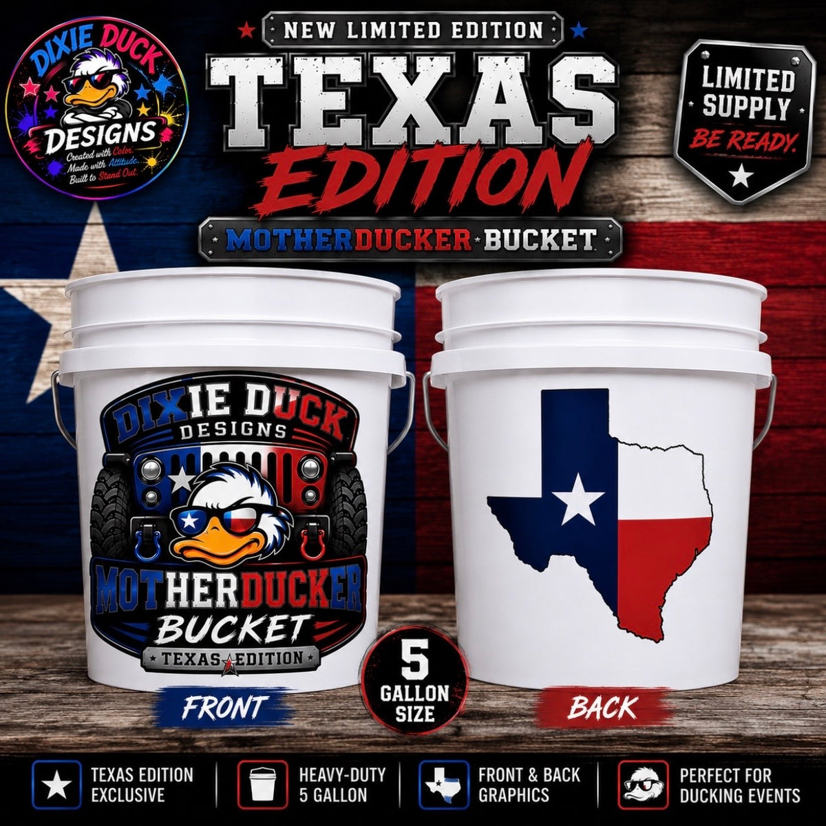 MotherDucker™ Bucket: 5-Gallon Texas Edition