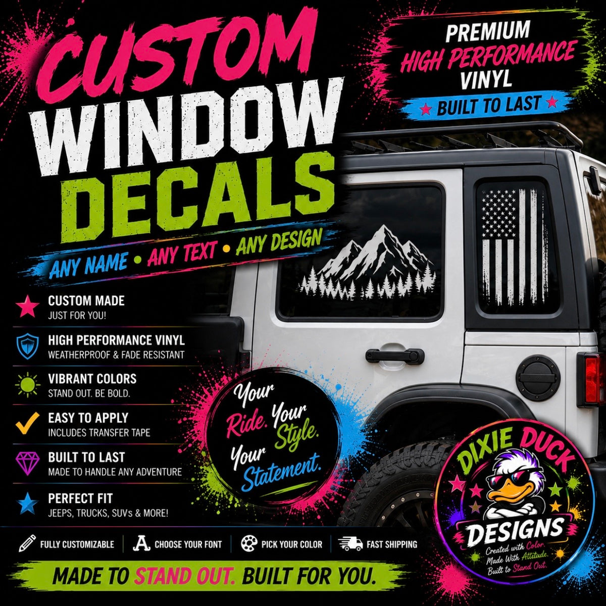 High Performance Vinyl Custom Window Decal
